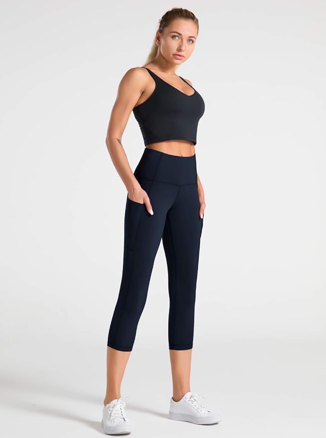 Dragon Fit High Waist Yoga Leggings with 3 Pockets,Tummy Control Workout Running 4 Way Stretch Yoga Pants