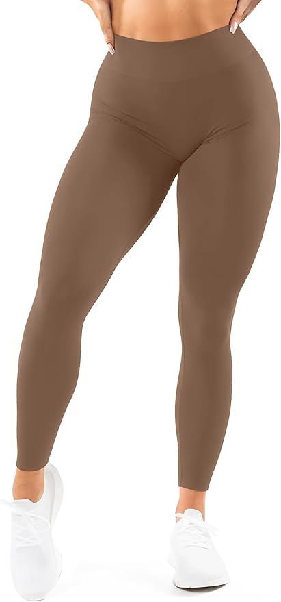 High Waisted Leggings for Women - No Front Seam Tummy Control Yoga Pants for Workout Running No See Through