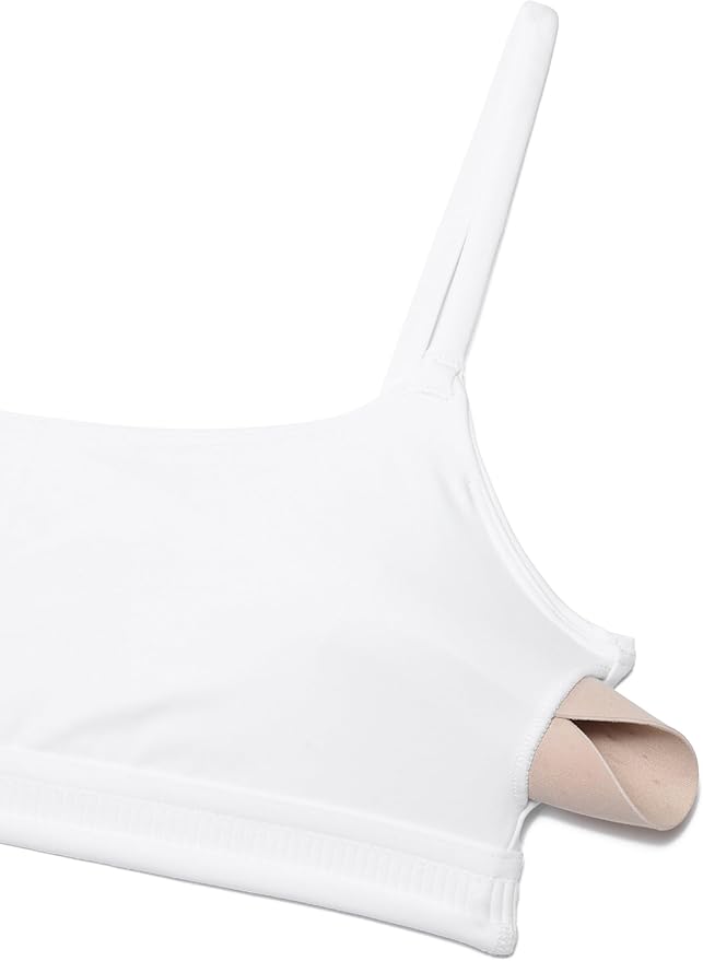 CRZ YOGA Butterbreeze Scoop Neck Sports Bras for Women - Spaghetti Straps Wireless Workout Padded Gym Cami Top