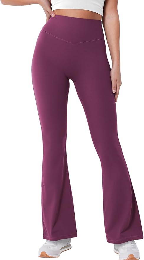 YEOREO Women's Mini Flared Workout High Waist No Front Seam Yoga Legging Pants