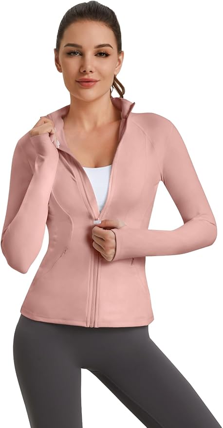 VUTRU Women's Workout Yoga Jacket Full Zip Running Athletic Track Jacket