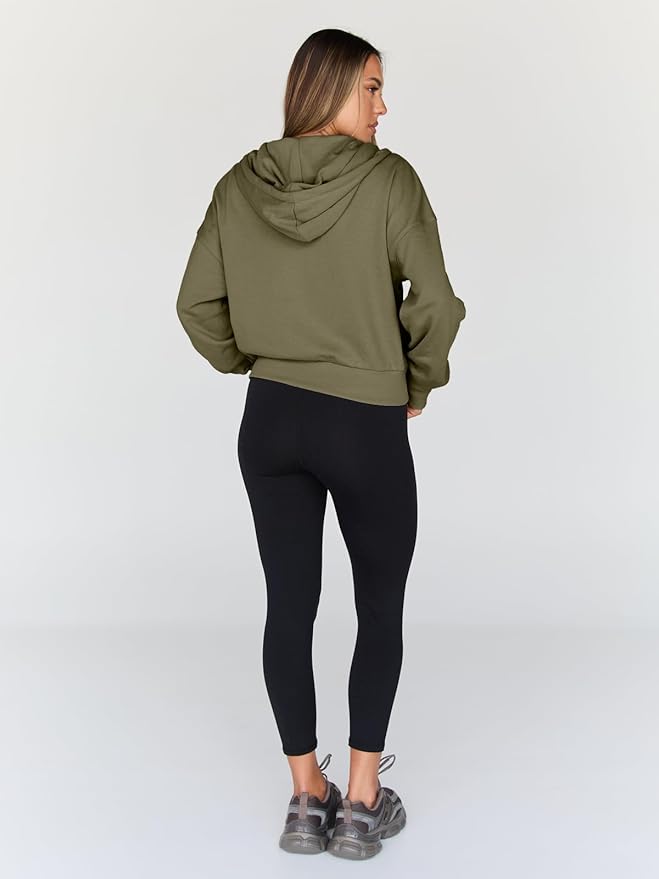 Trendy Queen Hoodies for Women Full Zip Up Cropped Sweatshirts Jackets Casual Comfy Gym Tops Fall Outfits Winter Clothes 2026