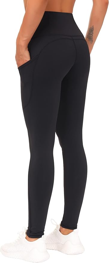 THE GYM PEOPLE Thick High Waist Yoga Pants with Pockets, Tummy Control Workout Running Yoga Leggings for Women