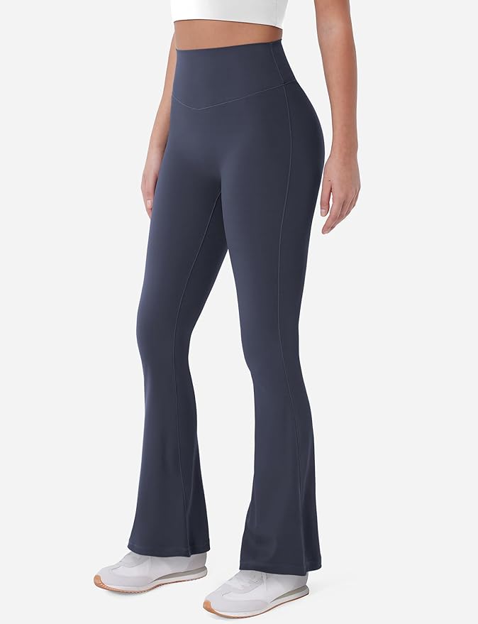 YEOREO Women's Mini Flared Workout High Waist No Front Seam Yoga Legging Pants