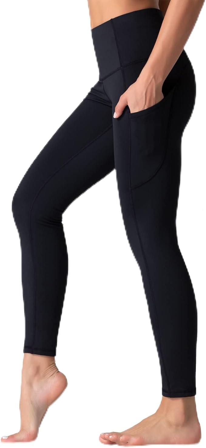 Dragon Fit High Waist Yoga Leggings with 3 Pockets,Tummy Control Workout Running 4 Way Stretch Yoga Pants