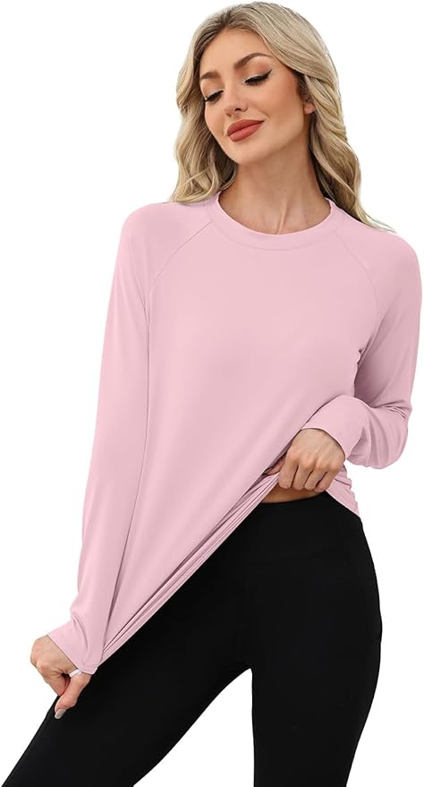WIHOLL Workout Tops for Women Long Sleeve Sun Shirt UPF 50+ UV Protection Running Hiking Clothes Quick Dry Athletic Tops