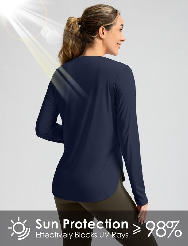 Women's Sun Shirts UPF 50+ Long Sleeve UV Protection Shirt Lightweight Quick Dry Workout Hiking Tops for Women