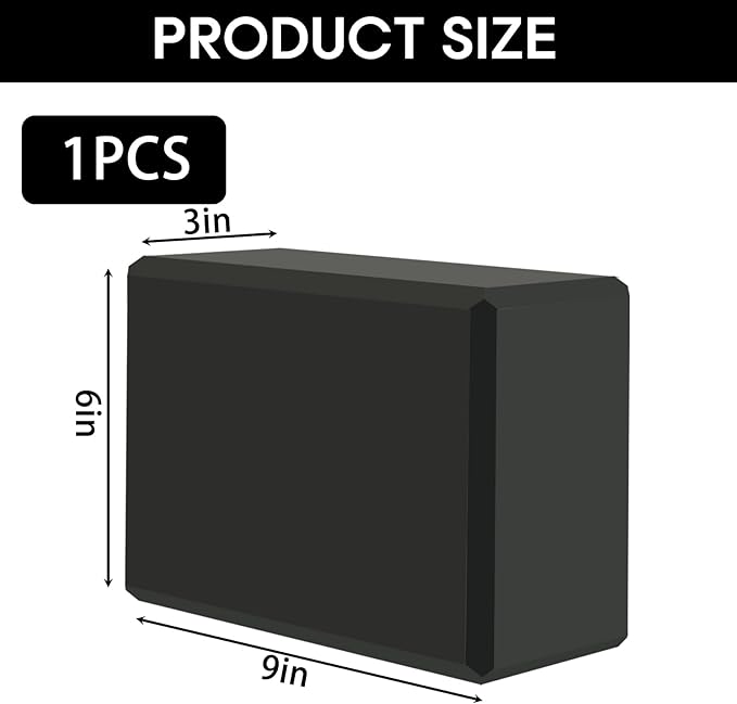 Yoga Block - Supportive Latex-Free Eva Foam - Soft Non-Slip Surface with Beveled Edges for Yoga, Pilates, Meditation - Yoga Accessories for Stability, Balance, Deepen Stretches