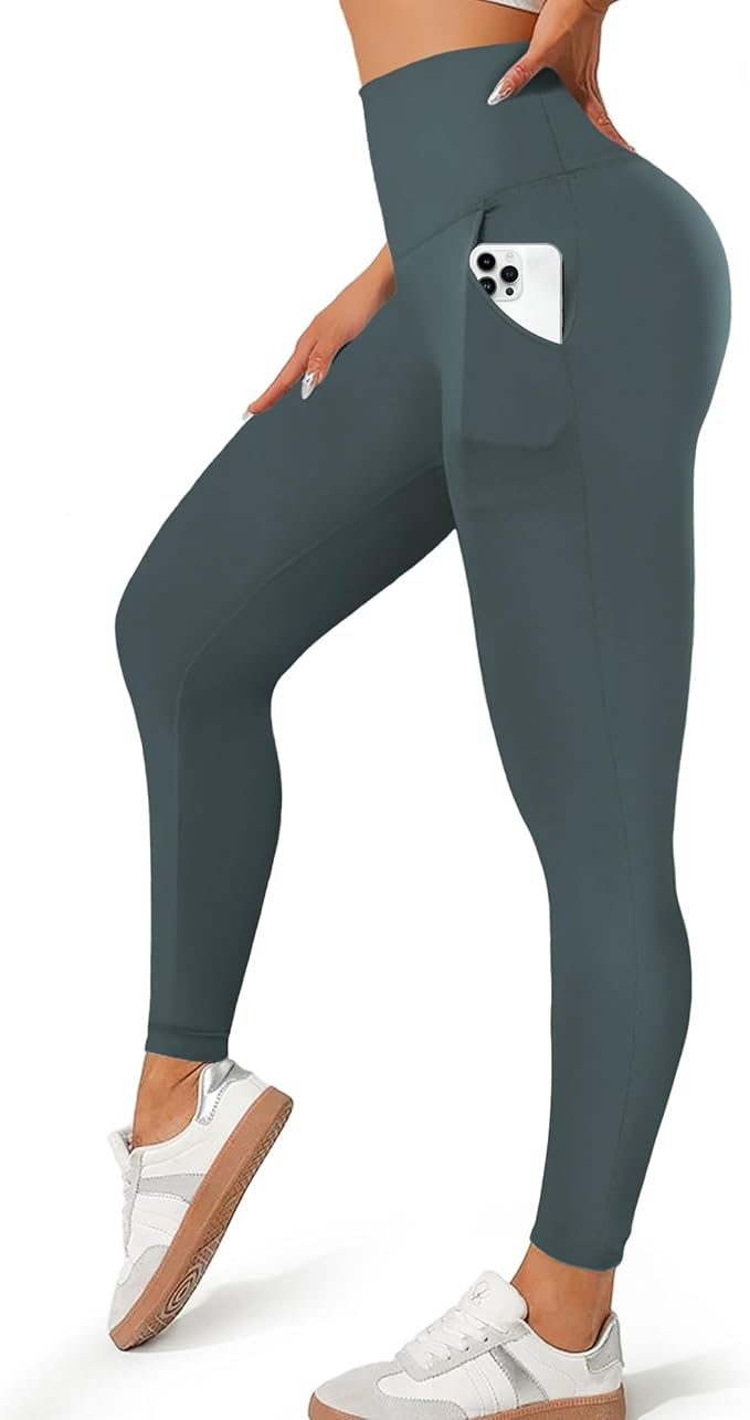 MOREFEEL Leggings with Pockets for Women, High Waisted Tummy Control Workout Hip Lift Yoga Pants Activewear