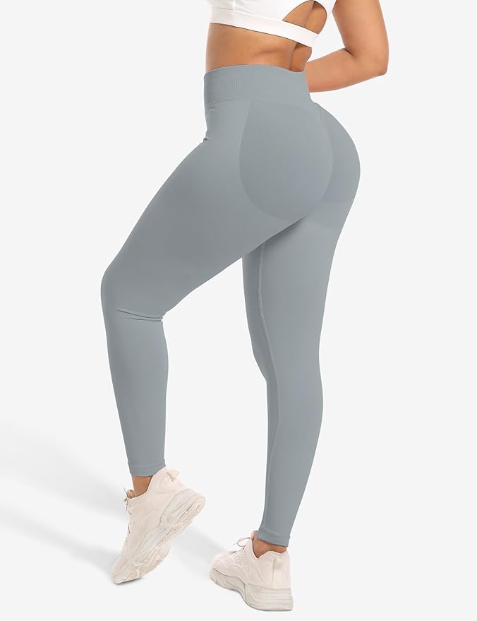 Ieumaz Scrunch Butt Lifting Leggings for Women Gym Seamless Workout Leggings Mid Low Waist Tummy Control Yoga Pants
