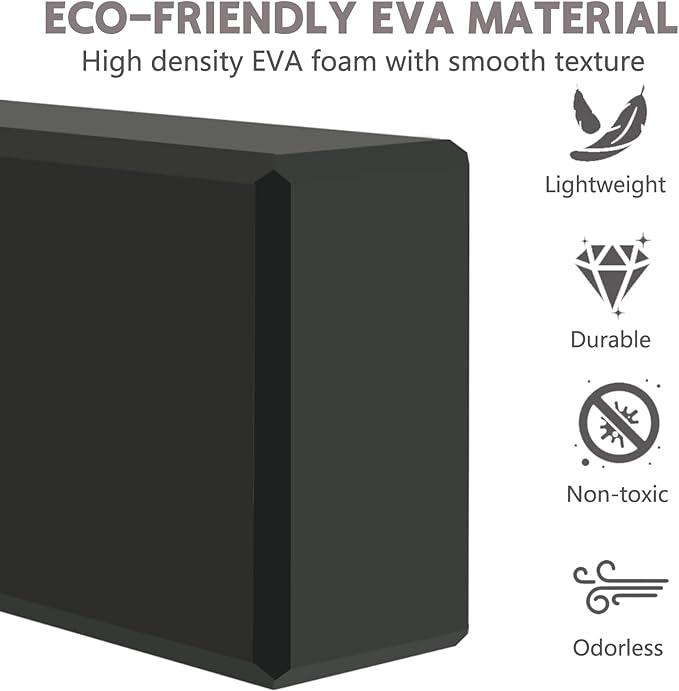 9"x6"x3" Yoga Blocks, Soft Non-Slip Surface Premium Foam Blocks, Supportive, Lightweight, Odor Resistant, Yoga Accessories for Pilates Meditation General Fitness Stretching Toning