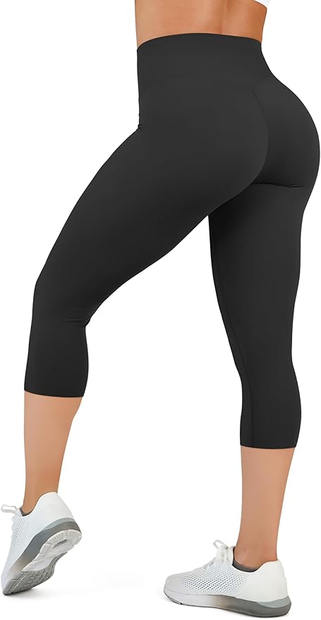 High Waisted Leggings for Women - No Front Seam Tummy Control Yoga Pants for Workout Running No See Through