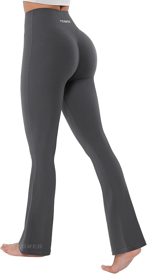 YEOREO Women's Mini Flared Workout High Waist No Front Seam Yoga Legging Pants