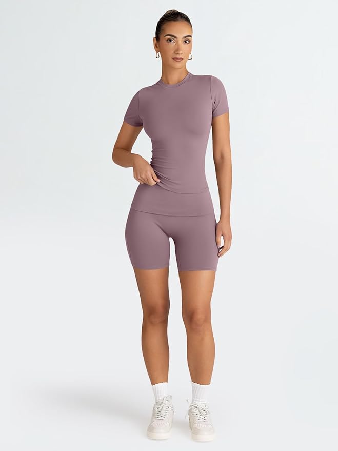 Trendy Queen 2 Piece Summer Cute Workout Sets Gym Short Set Pilates Yoga Outfits Going Out Spring Athletic Comfy Active Wear