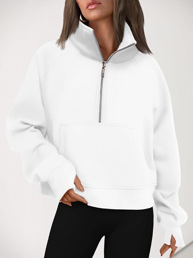 AUTOMET Womens Sweatshirts Half Zip Cropped Pullover Fleece Quarter Zipper Hoodies 2026 Fall Fashion Outfits Clothes