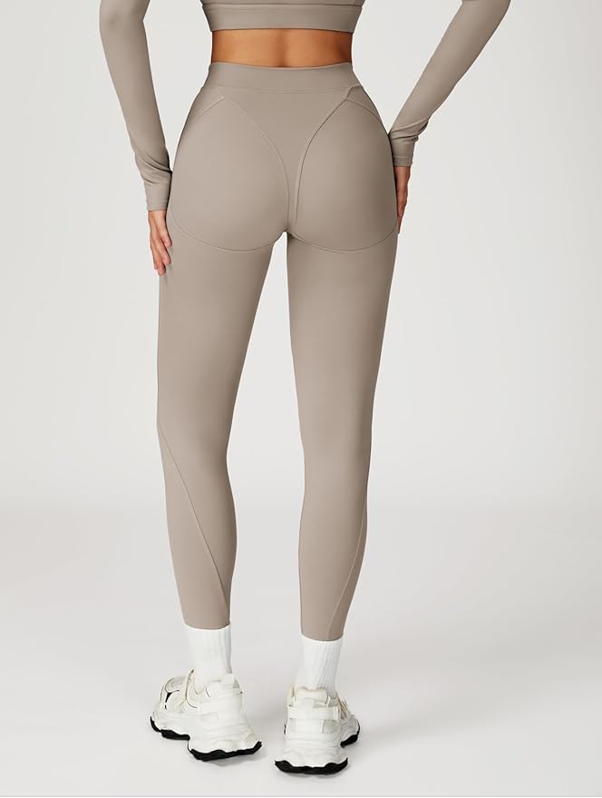 Women’s 2 Piece Workout Set Long Sleeve Crop Top & High Waist Leggings | Stretch Activewear for Gym & Yoga