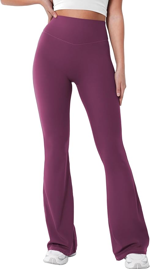 YEOREO Women's Mini Flared Workout High Waist No Front Seam Yoga Legging Pants