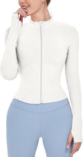 Locachy Women's Lightweight Stretchy Workout Full Zip Running Track Jacket with Thumb Holes