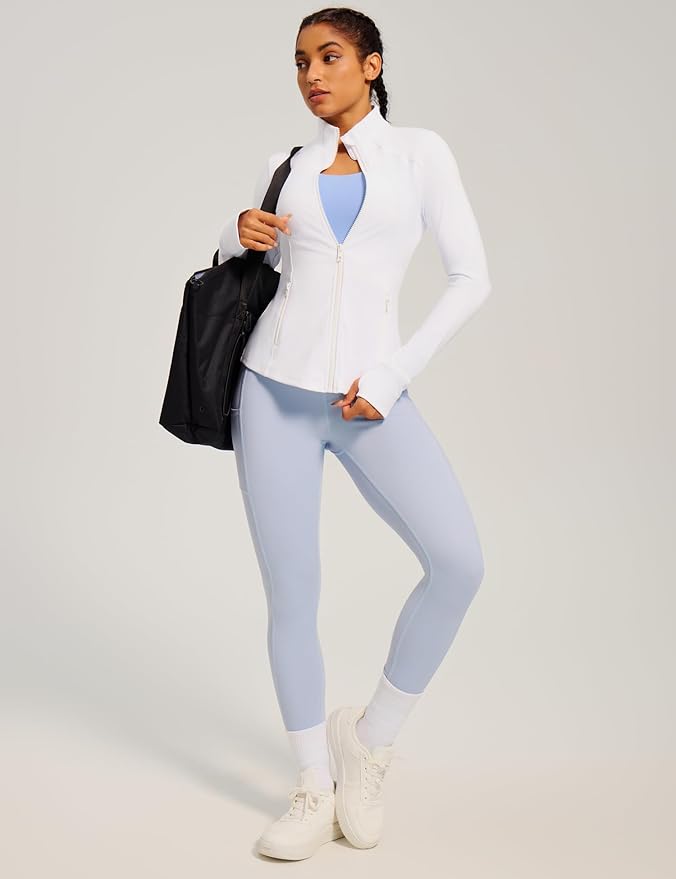 IUGA Women's Workout Jackets BBL Running Athletic Jackets Lightweight Full Zip Up Slim Fit for Women with Thumb Holes