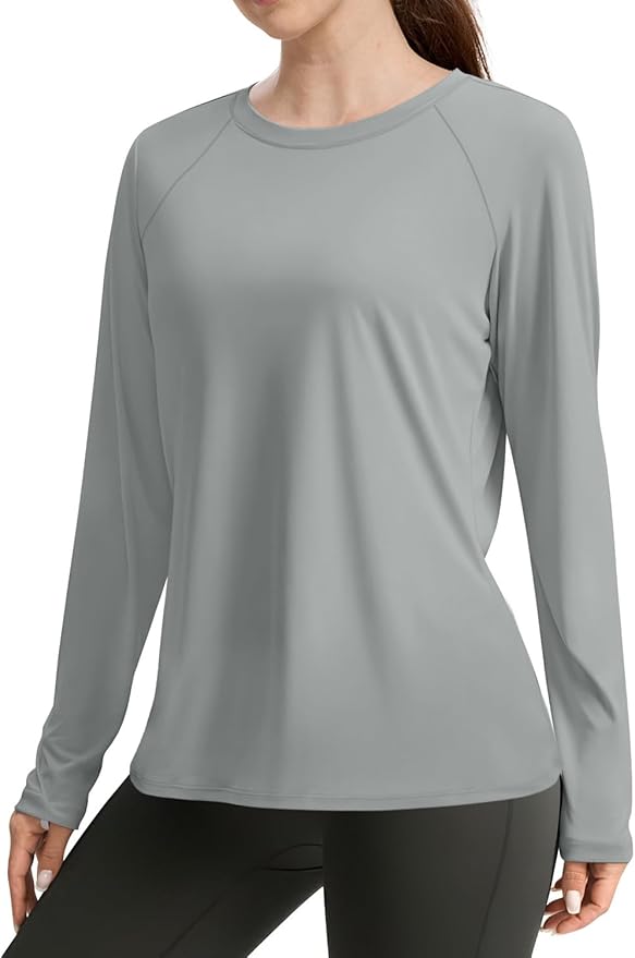 WIHOLL Workout Tops for Women Long Sleeve Sun Shirt UPF 50+ UV Protection Running Hiking Clothes Quick Dry Athletic Tops