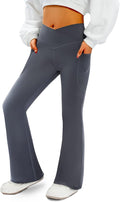 COPYLEAF Women's Flare Yoga Pants with Pockets V Crossover High Waisted Bootcut Yoga Leggings-Flare Workout Gym Leggings
