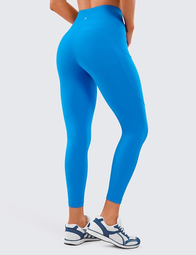 CRZ YOGA Naked Feeling Workout Leggings Pockets 25'' - High Waisted Womens Yoga Pants Running Tights