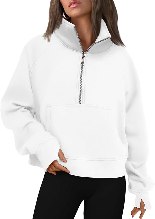 AUTOMET Womens Sweatshirts Half Zip Cropped Pullover Fleece Quarter Zipper Hoodies 2026 Fall Fashion Outfits Clothes