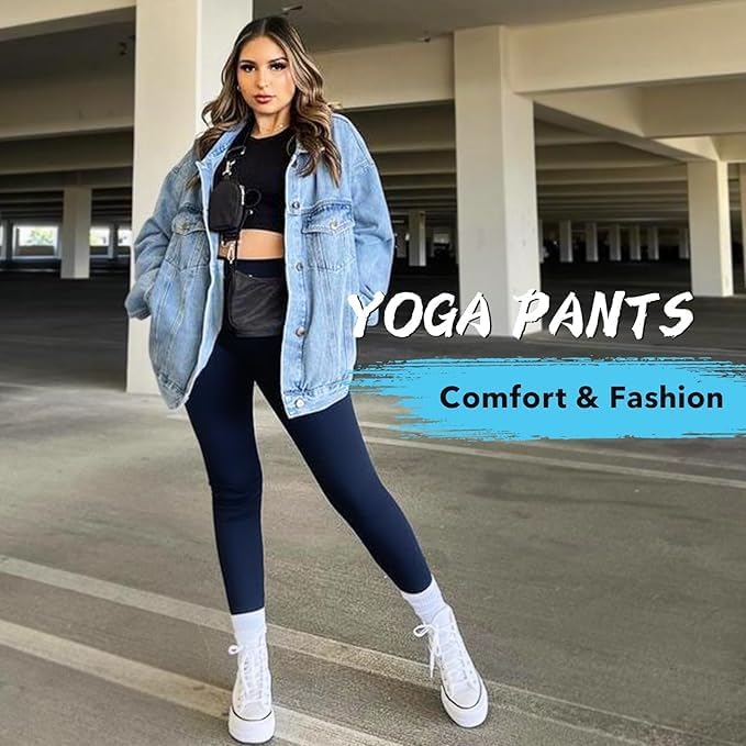 MOREFEEL Leggings with Pockets for Women, High Waisted Tummy Control Workout Hip Lift Yoga Pants Activewear