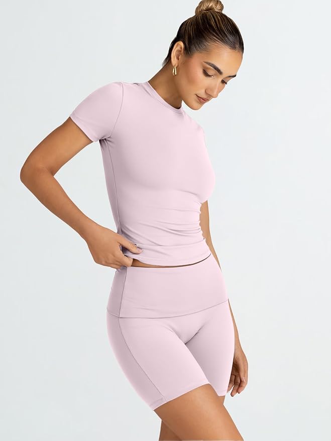 Trendy Queen 2 Piece Summer Cute Workout Sets Gym Short Set Pilates Yoga Outfits Going Out Spring Athletic Comfy Active Wear