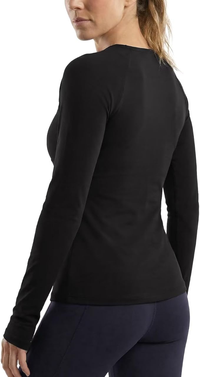 Zengjo Women's Long Sleeve Workout Tops Fitted Silky Cooling Athletic Performance Shirts Moisture Wicking for Yoga Gym