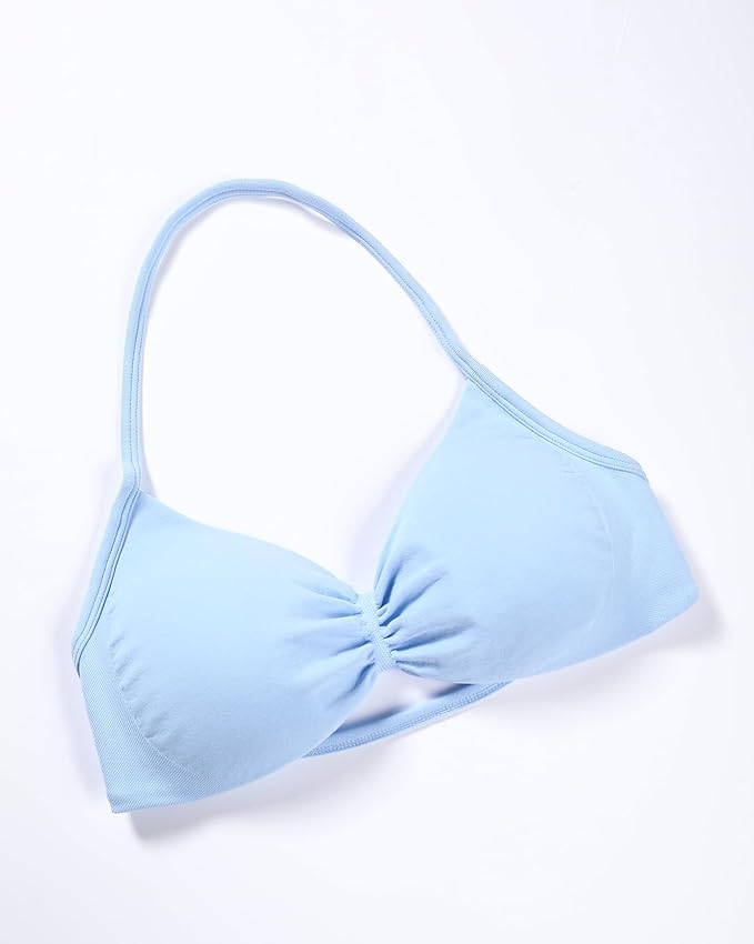 AUROLA Influence Strappy Bra Sports Bras for Women, Backless Padded Impact Strappy Bra Workout Gym Yoga with Removable Cups