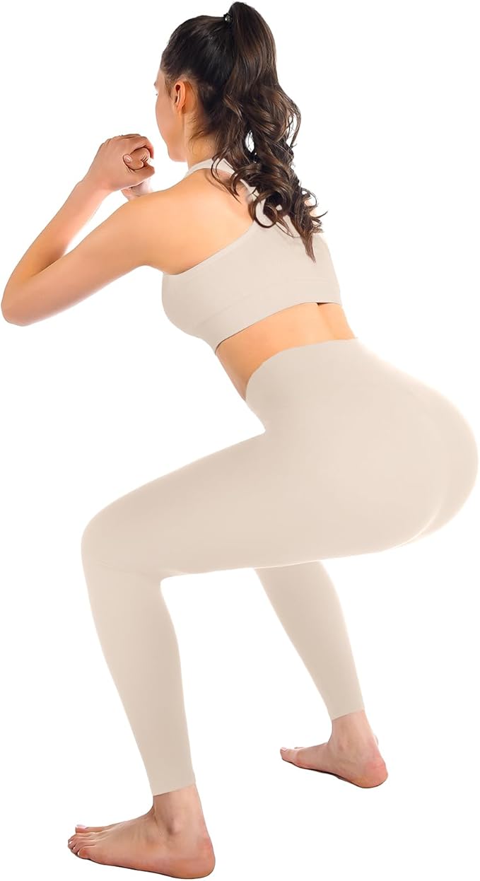 Leafigure High Waisted Leggings for Women- Soft No See-Through Yoga Pants for Gym Workout Running