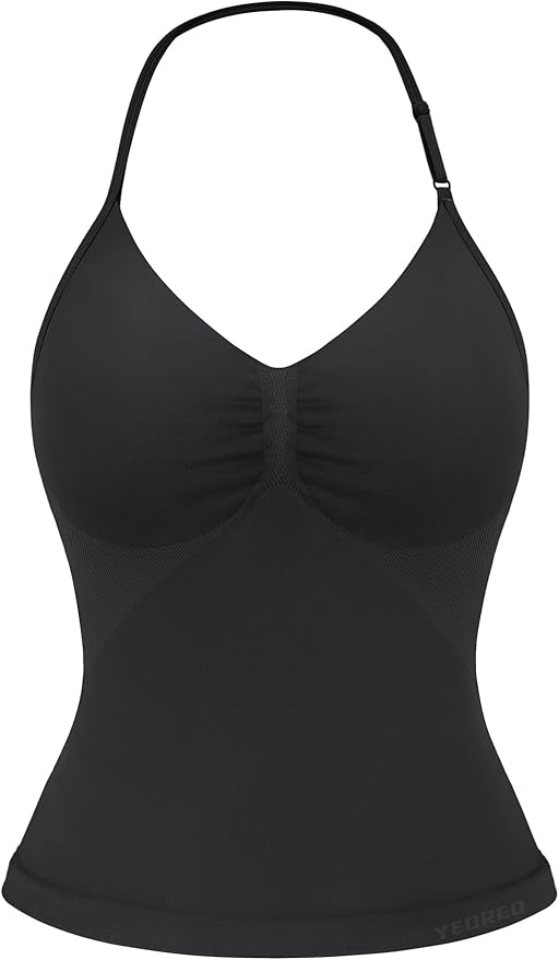 YEOREO SoftHue Impact Longline Strappy Top Women's Halter Workout Tank Tops Backless Gym Longline with Adjustable Strap