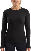 Zengjo Women's Long Sleeve Workout Tops Fitted Silky Cooling Athletic Performance Shirts Moisture Wicking for Yoga Gym