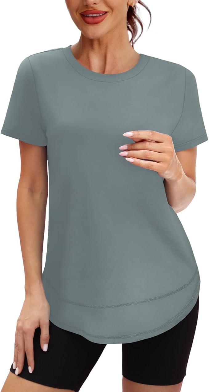 XIEERDUO Womens Workout Tops Short Sleeve Shirts Quick Dry Outfits for Hiking Running S-3XL