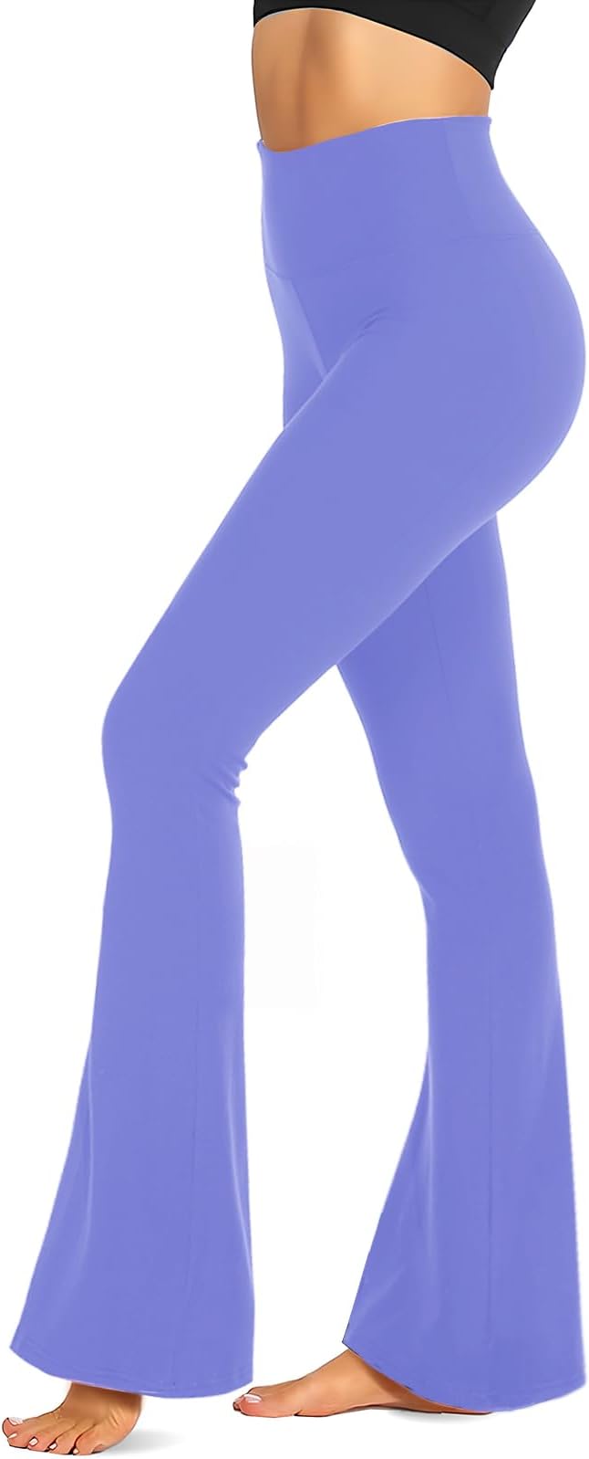 TNNZEET Black Flare Leggings for Women, Crossover Yoga Pants with Pockets Bootcut Flared Leggings