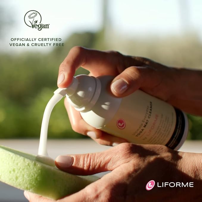 LIFORME Ultimate Everyday Yoga Mat Cleaner, Eco-Friendly, Natural & Organic Yoga Mat Cleaner, Vegan, Safe for all Yoga Mats, No Sticky Or Slimy Residue - Cleans, Restores, Refreshes - 150ml/5oz