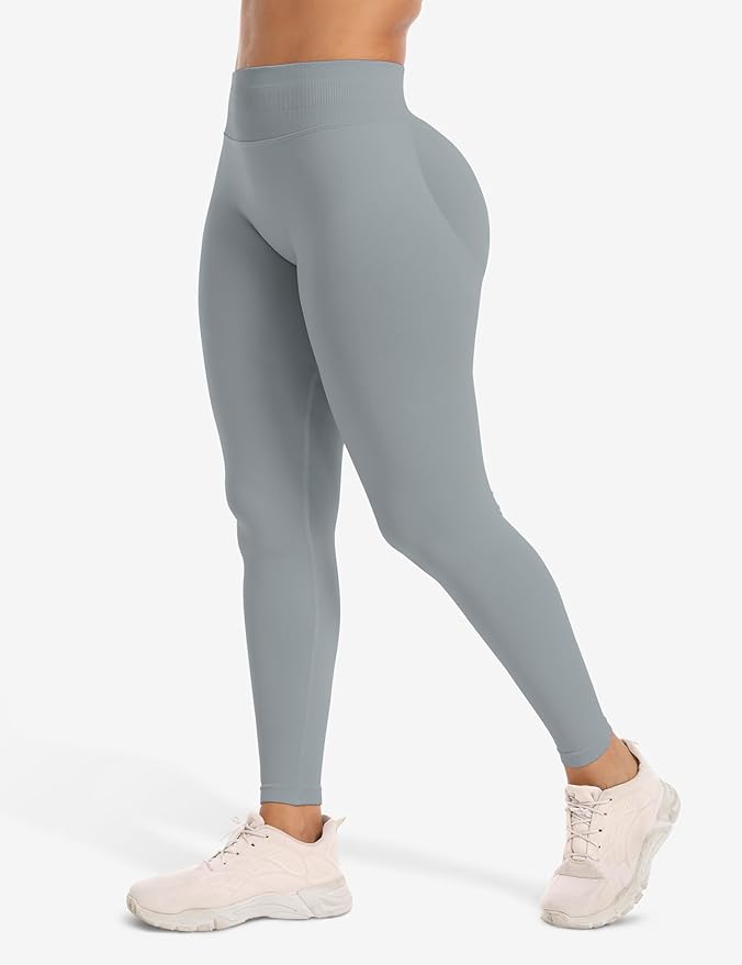 Ieumaz Scrunch Butt Lifting Leggings for Women Gym Seamless Workout Leggings Mid Low Waist Tummy Control Yoga Pants