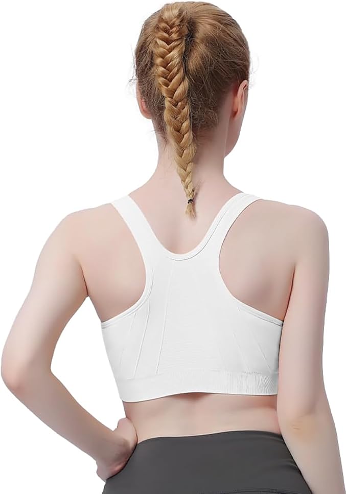 Women's Zip Front Sports Bra Wireless Post-Surgery Bra Active Yoga Sports Bras