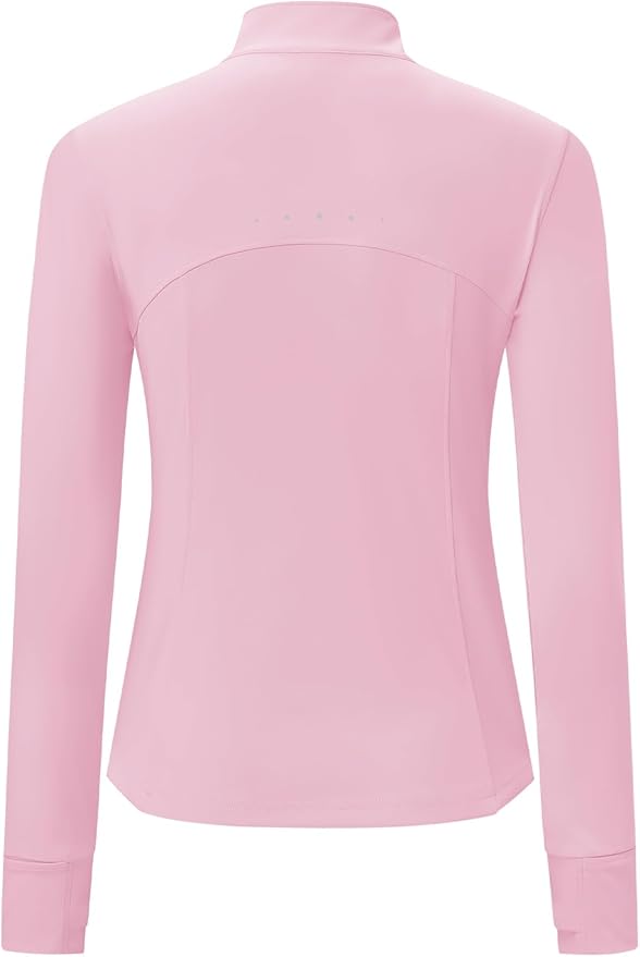 BGOWATU Women's Workout Athletic Jacket Full Zip Running Jackets Gym Yoga Track Tops with Pockets Thumb Hole