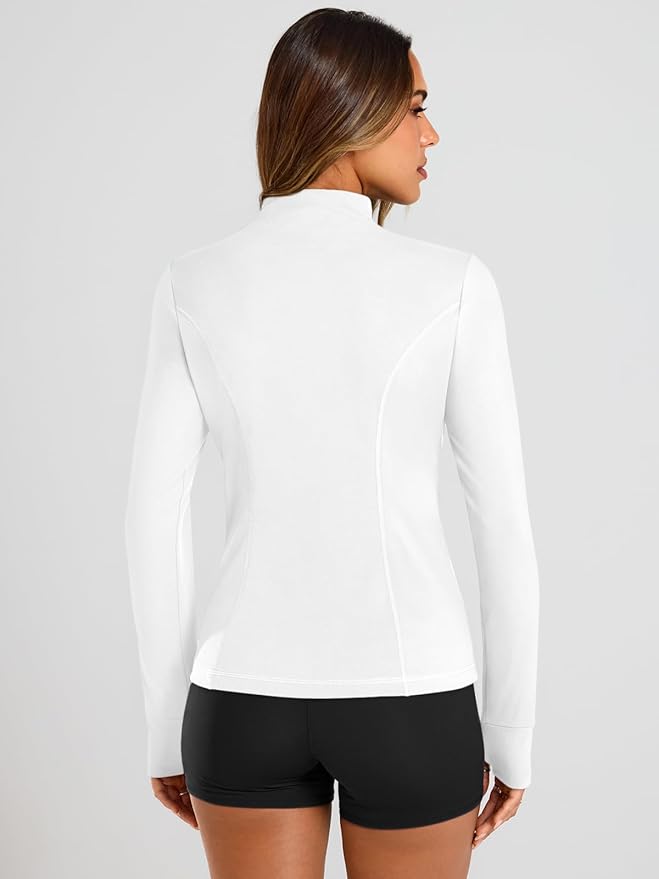 Trendy Queen Womens Lightweight Zip Up Jackets 2026 Athletic Workout Hoodies Spring Shirt Fitted Gym Clothes with Pocket