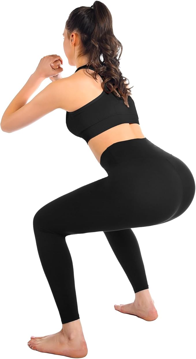 Leafigure High Waisted Leggings for Women- Soft No See-Through Yoga Pants for Gym Workout Running