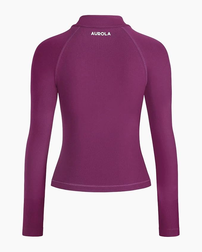 AUROLA Influence Athletic Workout Jacket for Women, Lightweight Slim Fit Full Zip Running Yoga Sports Jacket with Thumb Holes