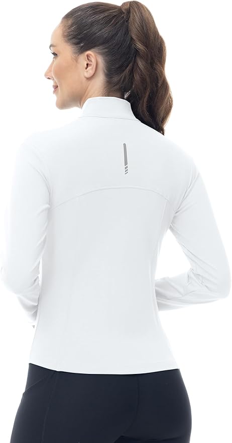 Gopune Women's Workout Athletic Jacket Lightweight Zip Up Yoga Slim Fit Tops with Pockets