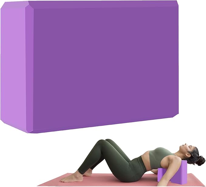Yoga Block - Supportive Latex-Free Eva Foam - Soft Non-Slip Surface with Beveled Edges for Yoga, Pilates, Meditation - Yoga Accessories for Stability, Balance, Deepen Stretches