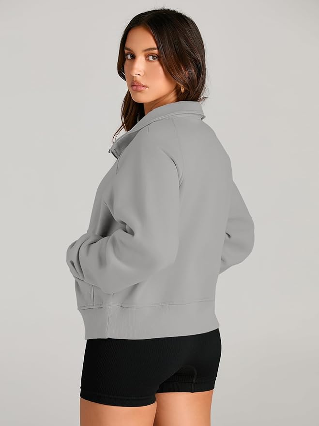 AUTOMET Womens Sweatshirts Half Zip Cropped Pullover Fleece Quarter Zipper Hoodies 2026 Fall Fashion Outfits Clothes