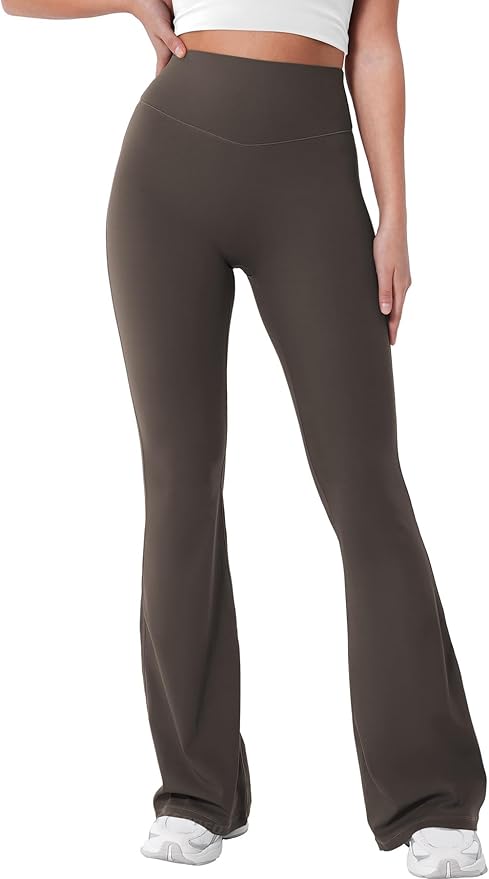 YEOREO Women's Mini Flared Workout High Waist No Front Seam Yoga Legging Pants