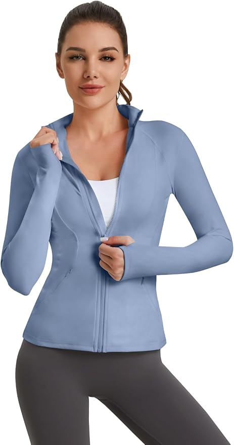 VUTRU Women's Workout Yoga Jacket Full Zip Running Athletic Track Jacket