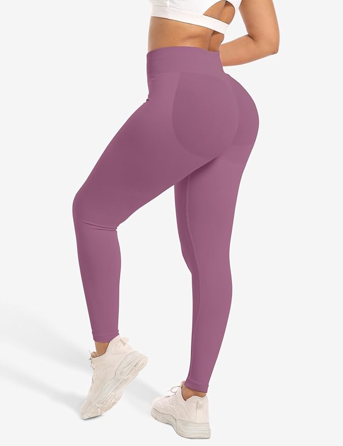 Ieumaz Scrunch Butt Lifting Leggings for Women Gym Seamless Workout Leggings Mid Low Waist Tummy Control Yoga Pants