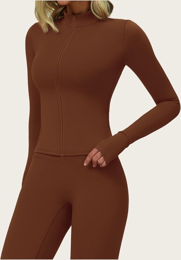 Yknktstc Womens Two Piece Tracksuit Set Long Sleeve Zipper Jacket with Athletic High Waist Leggings Workout Outfit